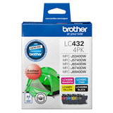 Brother LC4324PKS 4-Pack Ink Cartridge containing Black, Cyan, Magenta, and Yellow